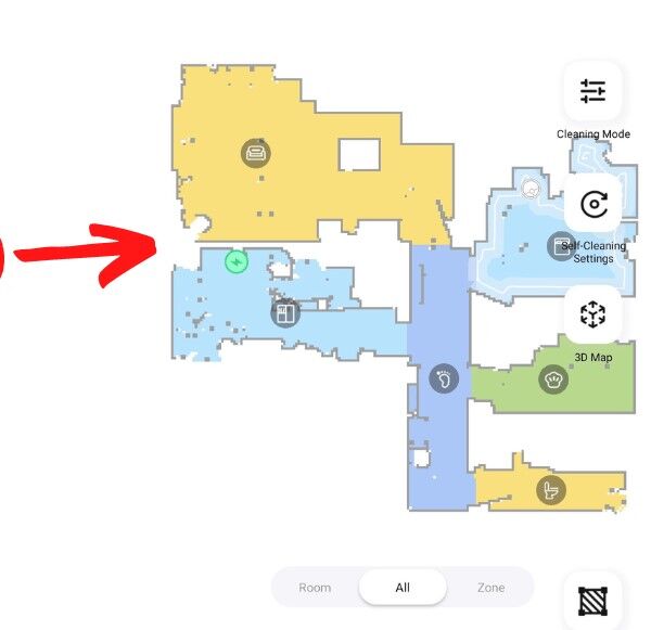The map of the Dreame L10s Ultra can be seen in the Dreamehome app. 